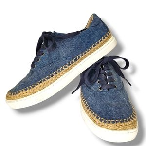 UGG Womens Eyan II Canvas Espadrille Fashion Sneakers Navy 6 Medium